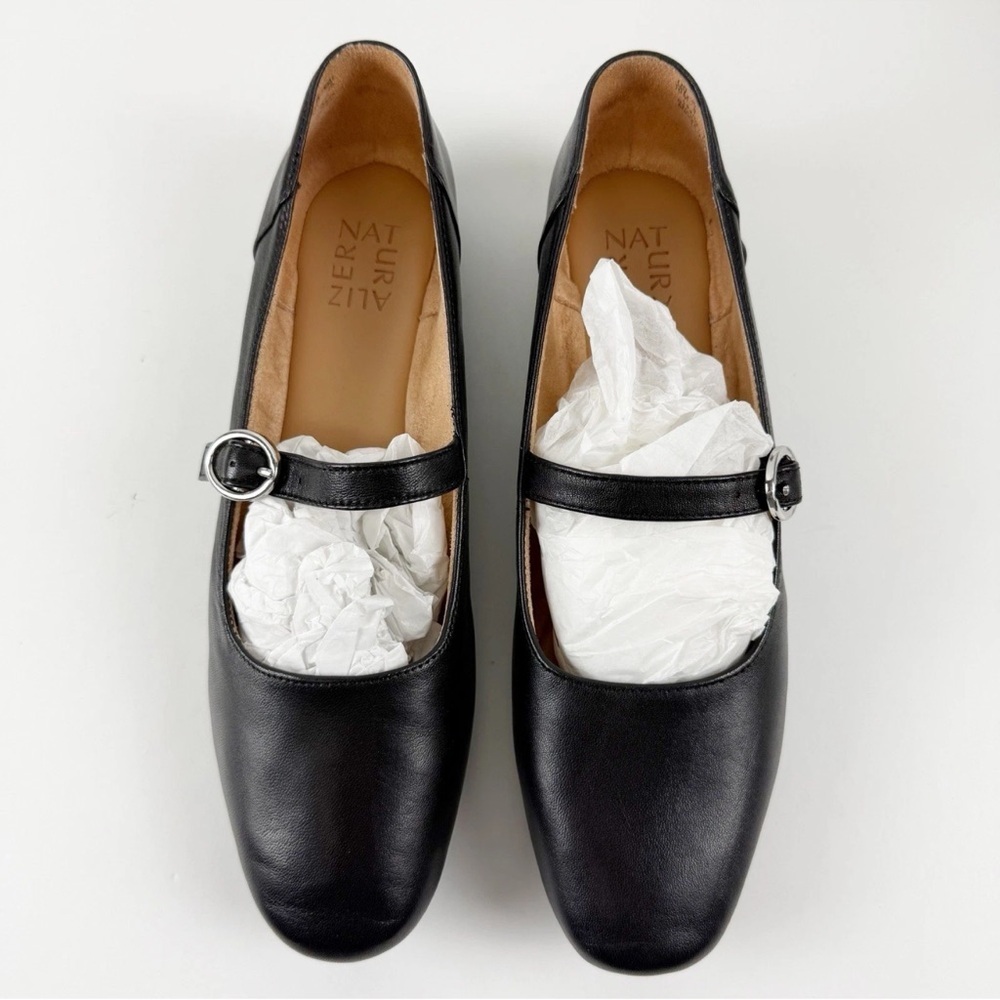 Naturalizer Kelly Mary-Jane Flats Womens 10M Black Leather Buckle NEW - Picture 2 of 11
